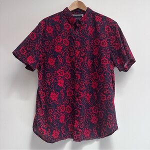 Floral Red and Black Men's Shirt